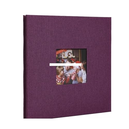 Fotoalbum 16 Zoll Leinen Selbstklebendes Fotoalbum mit offenem Fenster DIY Große Kapazität Handgefertigte kreative Geschenke Zeichnen Sie das Wachstum von Kindern auf(Purple) von LSNNMU