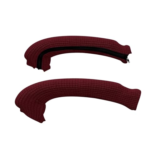 LSNNMU 1 Paar einfarbige Stuhl-Armlehnenbezüge mit Reißverschluss, elastischer Schonbezug aus Spandex, Armlehnen-Computerstuhlbezüge for Bürostühle(Dark red) von LSNNMU