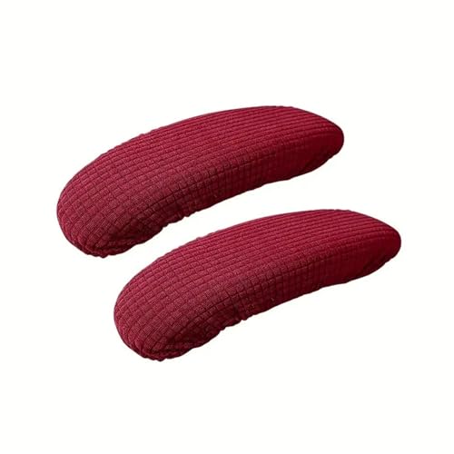 LSNNMU 2 Stück Armlehnenbezüge for Bürostühle, abnehmbar, elastisch, waschbar, Stoff, elastische Halbpackung for die Armlehne von Bürostühlen(Dark red) von LSNNMU