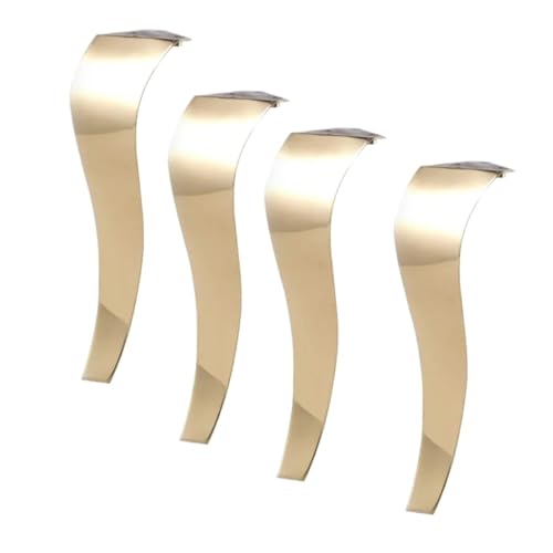 LSNNMU 2 Stück Edelstahl-Möbelbeine, schlangenförmige Tisch- und Schrankfüße, Sofa, Bett, TV-Schrankfüße, glänzende Gold/Silber-Möbelfüße(Gold,40cm) von LSNNMU
