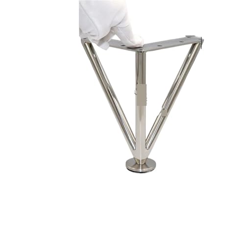 LSNNMU 2 Stück verdickte Edelstahl-Möbelfüße, Badezimmerschrank-Fuß, Couchtischbeine, Sofa, Bett, Stuhl, verstellbare Hardware, Tischbeine(Silver,35cm) von LSNNMU