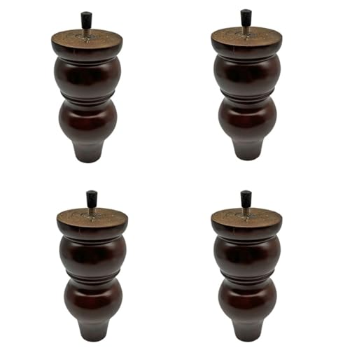 LSNNMU 4 Stück 15 cm Möbelbeine Massivholz Sofabeine Ersatzfüße Beschläge Couchtisch Schrank Holzbeine von LSNNMU