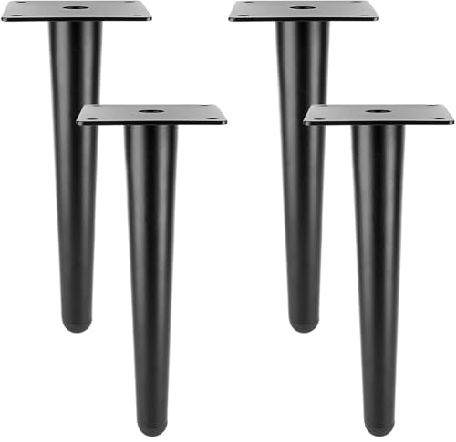 LSNNMU 4 Stück Möbelbeine, Heim-DIY-Couchtischbeine, Metallprojekte, Sofabein, Schrankbein, Stuhlbein, Ottoman-Bein(15cm Black B) von LSNNMU