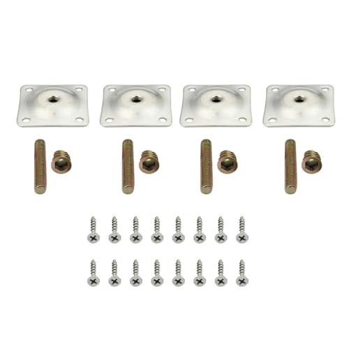 LSNNMU 4 Stück Möbelbeine aus Eisen, Fußabdeckung aus Holz, höhenverstellbar for Sofas, Schreibtische, Schränke, Regale, DIY-Projekte von LSNNMU