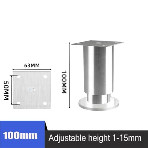 LSNNMU 4 Stück höhenverstellbare Möbelfüße aus Edelstahl, Beine for Küchenschrank, Sofa, runder Ständer, Möbelbein(10cm-4pcs) von LSNNMU