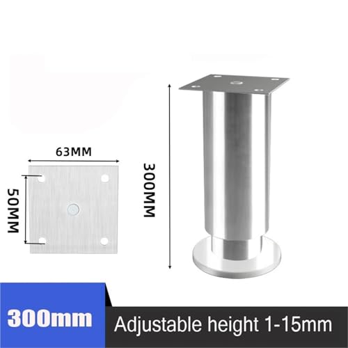 LSNNMU 4 Stück höhenverstellbare Möbelfüße aus Edelstahl, Beine for Küchenschrank, Sofa, runder Ständer, Möbelbein(30cm-4pcs) von LSNNMU