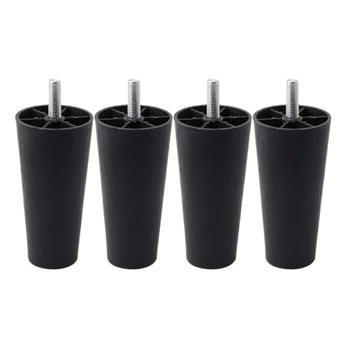 LSNNMU 4 Stück runde konische Möbelbeine, Füße hoch, 40, 65, 90, 100, 120 mm, mit M8 x 25 Gewindeschaft for Sofa, Couch und Stuhl(12CM) von LSNNMU