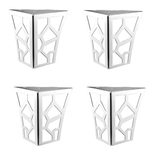LSNNMU 4PCS 10cm Metall Möbel Füße Ausgehöhlte Geometrische Sofa Beine Tisch Schrank Fuß Halterung Hardware(4pcs 10cm Silver) von LSNNMU