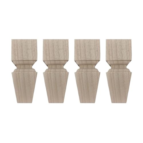 LSNNMU 4Pcs Holzschnitzerei Möbel Beine 10/15CM Massivholz Tisch Schränke Füße Sofa Bett Schrank Schnitzen möbel Beschläge(15 cm Height) von LSNNMU