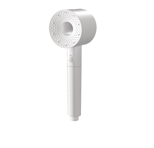 LSNNMU Duschkopf 2 stücke 5 Modi Einstellbare Dusche Kopf Hochdruck Silikon Auslauf Filter Baumwolle One-Key-Stop Bad Zubehör(White) von LSNNMU
