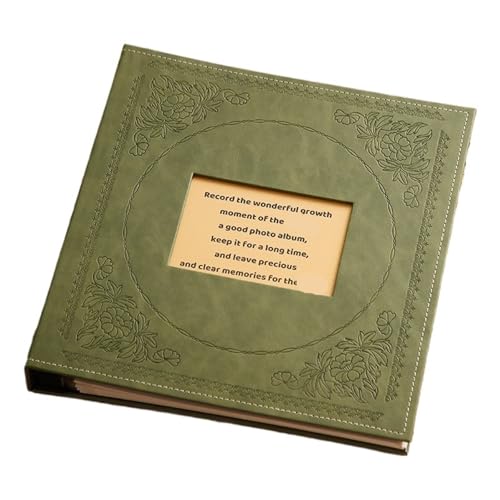 LSNNMU Fotoalbum 1000 Bilder Taschen 5 Zoll Fotoalbum Interstitial Fotos Buchhülle Kid Memory Lederhüllen Familienalbum Hochzeitsgeschenk(Green) von LSNNMU