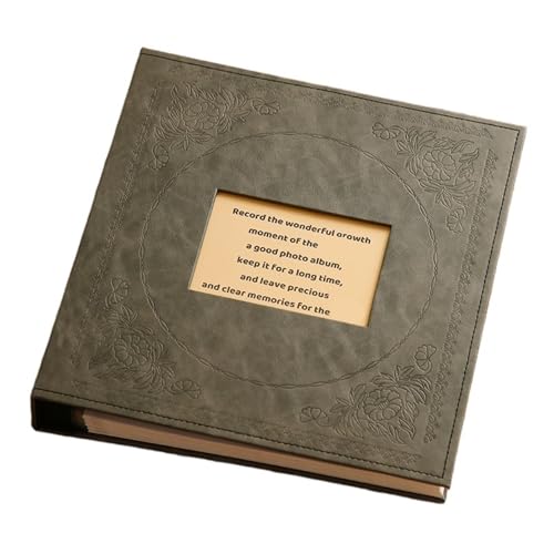 LSNNMU Fotoalbum 1000 Bilder Taschen 5 Zoll Fotoalbum Interstitial Fotos Buchhülle Kid Memory Lederhüllen Familienalbum Hochzeitsgeschenk(Grey) von LSNNMU