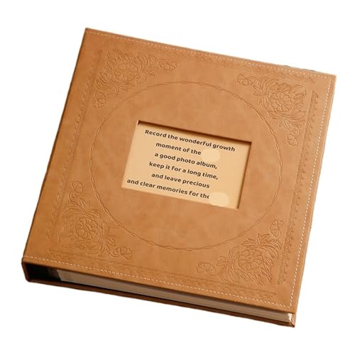 LSNNMU Fotoalbum 1000 Bilder Taschen 5 Zoll Fotoalbum Interstitial Fotos Buchhülle Kid Memory Lederhüllen Familienalbum Hochzeitsgeschenk(Khaki) von LSNNMU