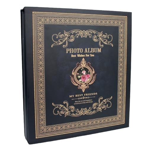LSNNMU Fotoalbum 6 Zoll Lagerung Scrapbooking 500 Taschen Vintage Fotoalben Bild Fall for Kinder Fotoalbum Rahmen Boxed Album(Deep Blue) von LSNNMU