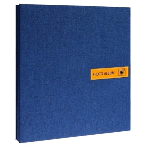 LSNNMU Fotoalbum 60 Seiten großes Fotoalbum, selbstklebendes mit Stift, 2 x 3 Zoll, 5, 4 6, 7, 8 10, Bilder, DIY-Scrapbook-Album, Leinen(Blue) von LSNNMU