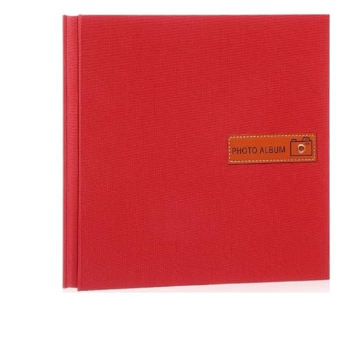 LSNNMU Fotoalbum Einfache Selbstklebende Film bedeckt DIY Fotoalbum Retro große Kapazität Familie glückliche Zeiten Wachstum Aufnahme Bildalben(Red,26.5 * 28cm) von LSNNMU