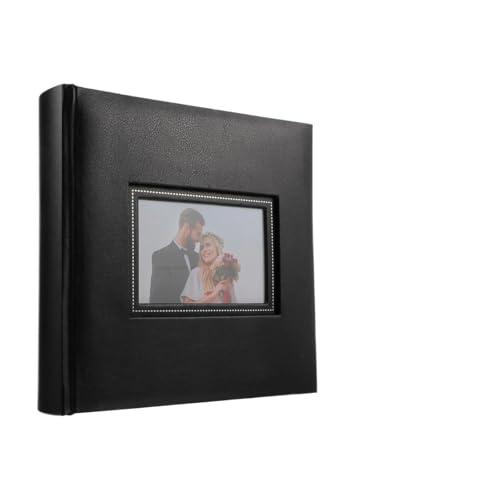 LSNNMU Fotoalbum Hochzeits-Fotoalben, Fotobuch-Taschen, Bilder-Memorandum, Selbstklebende weiße Schlitze(Black) von LSNNMU