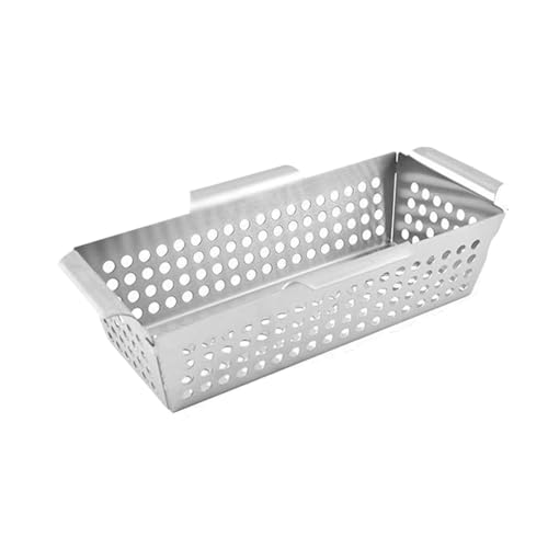 LSNNMU Gemüse-Grillkorb, Edelstahl, undichte Bratpfanne, Grill-Werkzeuge und Gadgets for den Außenbereich(L) von LSNNMU