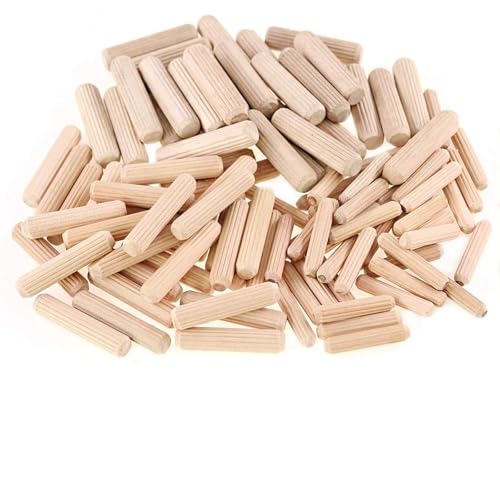 LSNNMU Holzdübel 100 Stück Holzdübel, Sortiert, 6 mm, 8 mm, 10 mm, Holzdübel, Dübelstangen, konische Holzstifte for geriffelte Rillen, Zimmerei(8mm) von LSNNMU