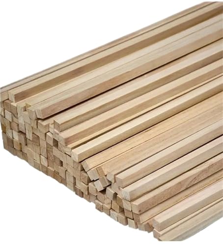 LSNNMU Holzdübel 20 Stück unbehandelte quadratische Holzdübelstangen aus Hartholz, Balsaholz, Bastelstäbe for Heimwerkerprojekte, Modellbau von LSNNMU
