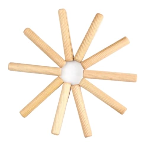 LSNNMU Holzdübel 50 Stück Holzdübelstifte for Schrankschublade, rund, geriffelt, for die Holzbearbeitung, for Dübelvorrichtungen, Bohrer(6mm x 40 mm) von LSNNMU