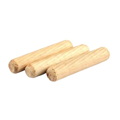 LSNNMU Holzdübel 50 Stück runde Holzdübelstifte 6 x 40 mm, 8 x 40 mm, 10 x 40 mm, for Schrankschubladen, rund, geriffelt, DIY-Holzbearbeitung for Dübellehren, Bohrer(10x40mm) von LSNNMU