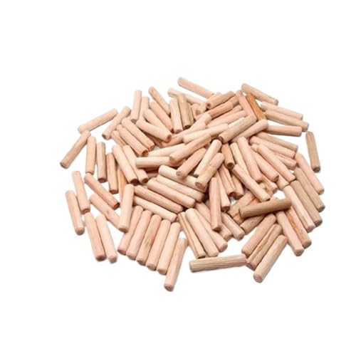 LSNNMU Holzdübel 50-teiliges Dübellehren-Set for die Holzbearbeitung, rund, geriffelt, Holzdübel, Stifte, Stangen, Bohrführung, Ortungswerkzeug(0.6x2.5cm 50pcs) von LSNNMU