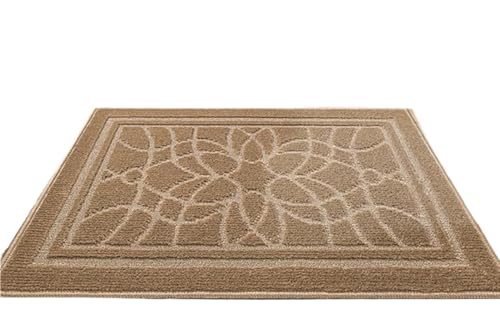 LSNNMU Polypropylen-Fußmatte, verschleißfeste Fußmatte, Veranda-Teppich, rutschfeste, saugfähige Eingangs-Bodenmatte(Camel,90x150cm) von LSNNMU