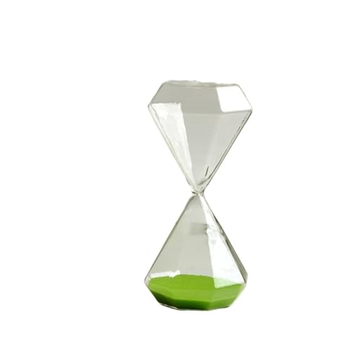 LSNNMU Sanduhr 2 stücke Transparente Glas Sand Uhr Sanduhr Kreative Sanduhr Diamant Styling Timer Uhr Countdown Timing Wohnkultur(Green,30min) von LSNNMU