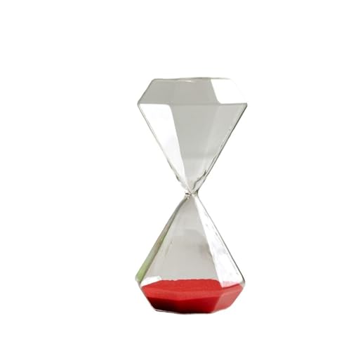LSNNMU Sanduhr 2 stücke Transparente Glas Sand Uhr Sanduhr Kreative Sanduhr Diamant Styling Timer Uhr Countdown Timing Wohnkultur(Red,5min) von LSNNMU