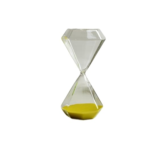 LSNNMU Sanduhr 2 stücke Transparente Glas Sand Uhr Sanduhr Kreative Sanduhr Diamant Styling Timer Uhr Countdown Timing Wohnkultur(Yellow,5min) von LSNNMU