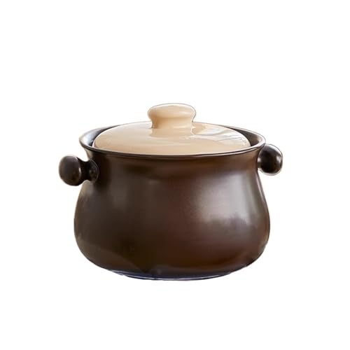 LSNNMU Schmortopf Keramik Kochgeschirr Crock Pot Auflaufformen Küche Eintopf Töpfe for Kochen Hitzebeständiger Topf for Kochen Tontopf(1.8L) von LSNNMU