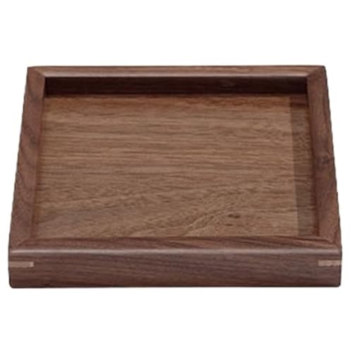 LSNNMU Serviertablett 2 stücke Einfache Massivholz Tee Tablett Haushalt Holz Tablett Wohnzimmer Snacks Snack Tablett(20X20cm) von LSNNMU