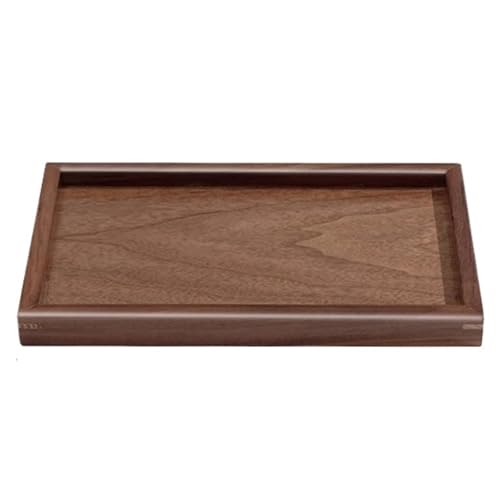 LSNNMU Serviertablett 2 stücke Einfache Massivholz Tee Tablett Haushalt Holz Tablett Wohnzimmer Snacks Snack Tablett(25X15cm) von LSNNMU