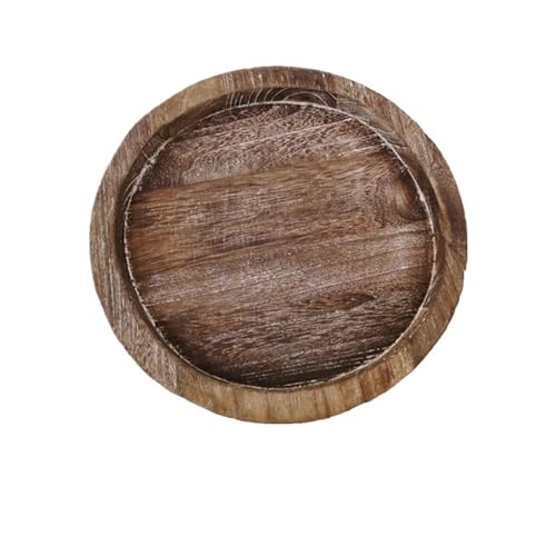 LSNNMU Serviertablett 2 stücke Holz Tablett Obst Lebensmittel Snack Lagerung Platte Mehrzweck Kerze Halter Basis Rustikalen Hochzeit Party Home Küche Liefert(20 * 20 * 2.5cm) von LSNNMU