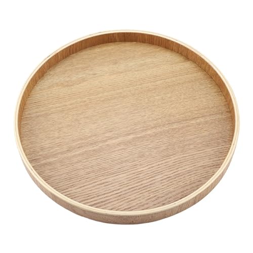 LSNNMU Serviertablett 2 stücke Holz Tee Tablett Vintage Runde Tablett Platte for Tee-Set Obst Süßigkeiten Lebensmittel Hause Dekoration(30cm) von LSNNMU