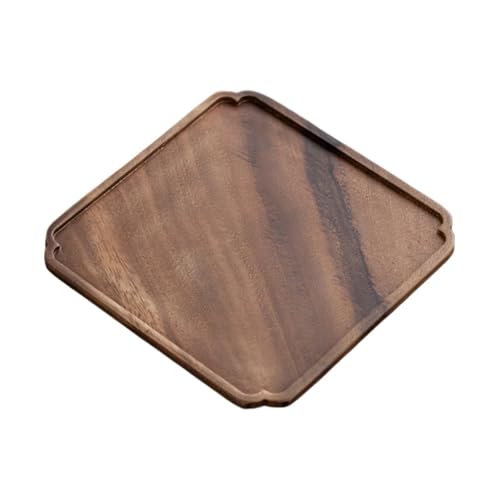 LSNNMU Serviertablett 2 stücke Rechteck Holz Tee Tablett Tisch Platte Snacks Lebensmittel Lagerung Gericht for Hotel Home Tablett(20 * 20cm) von LSNNMU