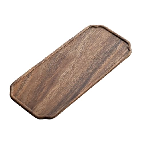 LSNNMU Serviertablett 2 stücke Rechteck Holz Tee Tablett Tisch Platte Snacks Lebensmittel Lagerung Gericht for Hotel Home Tablett(30 * 13cm) von LSNNMU