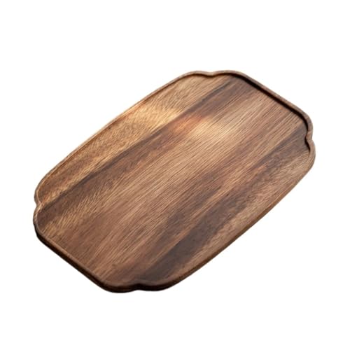 LSNNMU Serviertablett 2 stücke Rechteck Holz Tee Tablett Tisch Platte Snacks Lebensmittel Lagerung Gericht for Hotel Home Tablett(B28*18cm) von LSNNMU