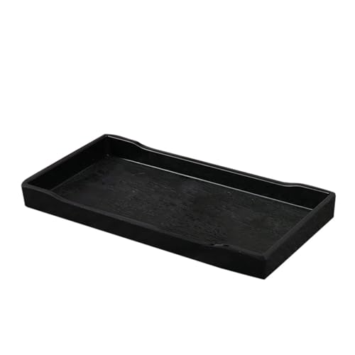 LSNNMU Serviertablett 3-teiliges Kunststoff-Serviertablett, Frühstückstee-Snack-Tablett, Küchentablett, schwarzes Serviertablett LSNNMU Serviertablett 3-teiliges Kunststoff-Serviertablett, Frühstückstee-Snack-Tablett, Küchentablett, schwarzes Serviertablett von LSNNMU