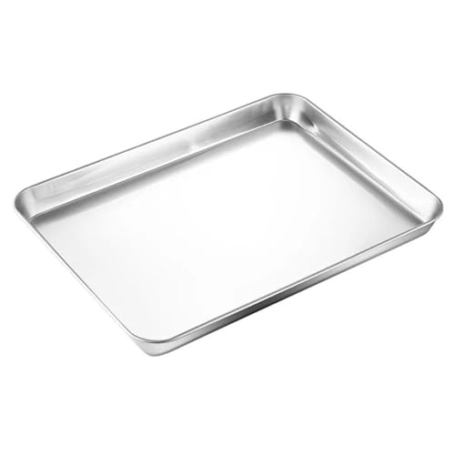 LSNNMU Serviertablett 4 stücke Edelstahl Kuchen Dessert Platte Obst Serviertablett Geschirr Metall Spucken Knochen Gericht(22.8x14.8x1.2cm) von LSNNMU