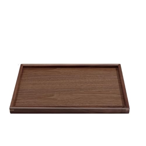 LSNNMU Serviertablett Tablett aus Walnussholz, rechteckiges Haushalts-Teetablett, Obstteller, Kaffee-Serviertablett aus massivem Holz(35 * 25 * 2.2cm) von LSNNMU