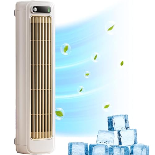 Coldeez KüHlköNig,Coldeez Cooling Ace,Tragbare Klimaanlage KüHlventilator Leise, Mit 3 Geschwindigkeiten Und Led-Touchscreen (Cremefarben) von LSNTUU