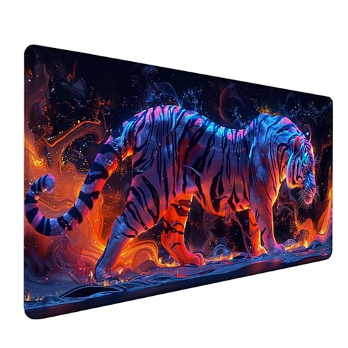 Gaming Mauspad XXL 1000x500x3mm, Farbe Schreibtischunterlage mit Rutschfeste Gummibasis, Tiger Erweiterter Mousepad XXL, Mouse Pad Wasserdicht und rutschfest, Büro Zubehör und Gaming Accessories H-665 Gaming Mauspad XXL 1000x500x3mm, Farbe Schreibtischunterlage mit Rutschfeste Gummibasis, Tiger Erweiterter Mousepad XXL, Mouse Pad Wasserdicht und rutschfest, Büro Zubehör und Gaming Accessories H-665 von LSPKKYOU