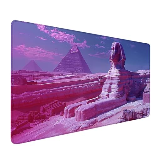 Gaming Mauspad XXL 1000x500x3mm, Rosa Schreibtischunterlage mit Rutschfeste Gummibasis, Sphinx Erweiterter Mousepad XXL, Mouse Pad Wasserdicht und rutschfest, Büro Zubehör und Gaming Accessories 9-316 Gaming Mauspad XXL 1000x500x3mm, Rosa Schreibtischunterlage mit Rutschfeste Gummibasis, Sphinx Erweiterter Mousepad XXL, Mouse Pad Wasserdicht und rutschfest, Büro Zubehör und Gaming Accessories 9-316 von LSPKKYOU