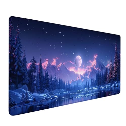 Gaming Mauspad XXL 1200x600x3mm, Blau Schreibtischunterlage mit Rutschfeste Gummibasis, Landschaft Erweiterter Mousepad XXL, Mouse Pad Wasserdicht und rutschfest, Büro Zubehör Geschenke 5-9343 Gaming Mauspad XXL 1200x600x3mm, Blau Schreibtischunterlage mit Rutschfeste Gummibasis, Landschaft Erweiterter Mousepad XXL, Mouse Pad Wasserdicht und rutschfest, Büro Zubehör Geschenke 5-9343 von LSPKKYOU