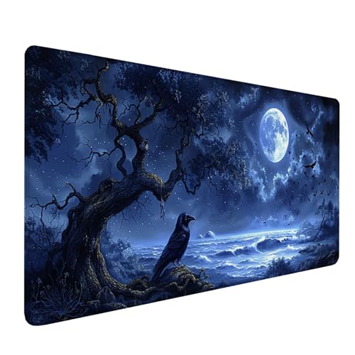 Gaming Mauspad XXL 1200x600x3mm, Blau Schreibtischunterlage mit Rutschfeste Gummibasis, Landschaft Erweiterter Mousepad XXL, Mouse Pad Wasserdicht und rutschfest, Büro Zubehör Geschenke 9-6940 Gaming Mauspad XXL 1200x600x3mm, Blau Schreibtischunterlage mit Rutschfeste Gummibasis, Landschaft Erweiterter Mousepad XXL, Mouse Pad Wasserdicht und rutschfest, Büro Zubehör Geschenke 9-6940 von LSPKKYOU