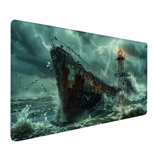 Gaming Mauspad XXL 1200x600x3mm, Grau Schreibtischunterlage mit Rutschfeste Gummibasis, Boot Erweiterter Mousepad XXL, Mouse Pad Wasserdicht und rutschfest, Büro Zubehör und Gaming Accessories L-4257 Gaming Mauspad XXL 1200x600x3mm, Grau Schreibtischunterlage mit Rutschfeste Gummibasis, Boot Erweiterter Mousepad XXL, Mouse Pad Wasserdicht und rutschfest, Büro Zubehör und Gaming Accessories L-4257 von LSPKKYOU