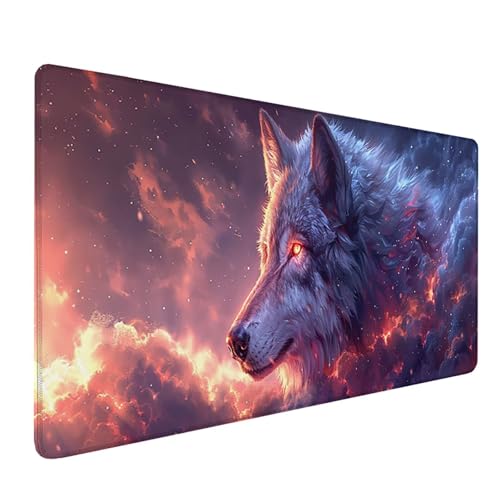 Gaming Mauspad XXL 1200x600x3mm, Grau Schreibtischunterlage mit Rutschfeste Gummibasis, Wolf Erweiterter Mousepad XXL, Mouse Pad Wasserdicht und rutschfest, Büro Zubehör und Gaming Accessories F-1668 Gaming Mauspad XXL 1200x600x3mm, Grau Schreibtischunterlage mit Rutschfeste Gummibasis, Wolf Erweiterter Mousepad XXL, Mouse Pad Wasserdicht und rutschfest, Büro Zubehör und Gaming Accessories F-1668 von LSPKKYOU