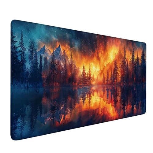 Gaming Mauspad XXL 1200x600x3mm, Rot Schreibtischunterlage mit Rutschfeste Gummibasis, Berg Erweiterter Mousepad XXL, Mouse Pad Wasserdicht und rutschfest, Büro Zubehör und Gaming Accessories 2-8417 Gaming Mauspad XXL 1200x600x3mm, Rot Schreibtischunterlage mit Rutschfeste Gummibasis, Berg Erweiterter Mousepad XXL, Mouse Pad Wasserdicht und rutschfest, Büro Zubehör und Gaming Accessories 2-8417 von LSPKKYOU